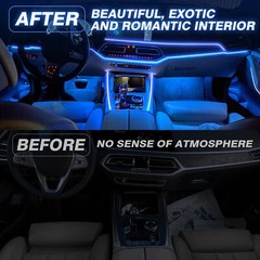 MICTUNING RGB 6 in 1 LED Car Interior Ambient Lights Strips Kit Wireless Control