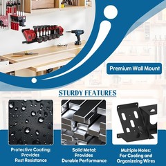 3-in-1 Metal Wall Mount for Milwaukee Chargers and Batteries, Charger Holder …
