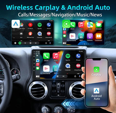 64GB For Jeep Wrangler 2007-2017 Car Stereo Apple CarPlay Android 15 Radio GPS