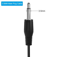 2-Pack 1FT Replacement 3.5mm Male Jack to Bare Wire Open End TS 2 1ft, Black