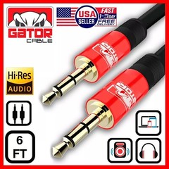AUX Audio Cable 3.5mm Male to Male For Phone iPhone Samsung Android LG RED 6FT