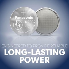 Panasonic CR2032 3.0 Volt Long Lasting Lithium Coin Cell 1 Count (Pack of 10)