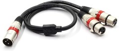 2X XLR Male to Dual XLR Female 3 Pin Jack Splitter Oxygen-Free Cable 0.5M/1.5FT
