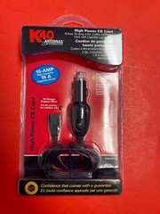 K40 K403CBPP 15A 3-Pin High Pwr CB Power Cord W/ 12V Cigarette Lighter Plug NEW