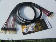 Canare 4S11 Black Bi-Wire Speaker Cable Pair, 2 to 4 DC Pro Locking Gold Banana.