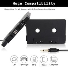 1M Audio Cable 3.5mm Car AUX Cassette Type Adapter For CD Player Phone to Car