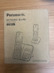 Panasonic Cordless Phone with Answering Machine, Advanced Call Black 2 Handsets