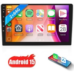 10″ Android 15 Double 2Din Car Stereo CarPlay Auto Radio GPS Navi WiFi BT 2+64GB