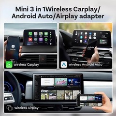 Ottocast 3in1 Wireless CarPlay &Android Auto Adapter AirPlay Mirroring Plug Play