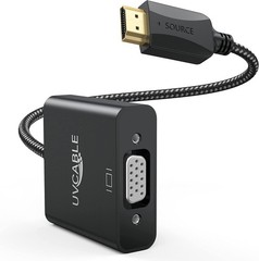 HDMI to VGA Adapter 5 Pack Black,Braided HDMI to VGA Adapter Male to Female C…