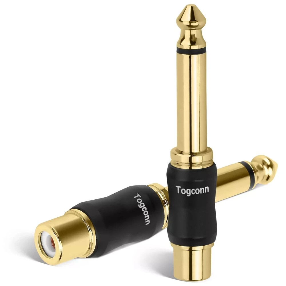 Togconn RCA to 1/4 Inch Adapter 2 Pack, 6.35mm Quarter Inch TS Mono Male to R…