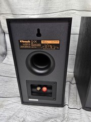 Klipsch Reference R-41M Bookshelf Home Speakers, Black Textured Wood Grain Vinyl