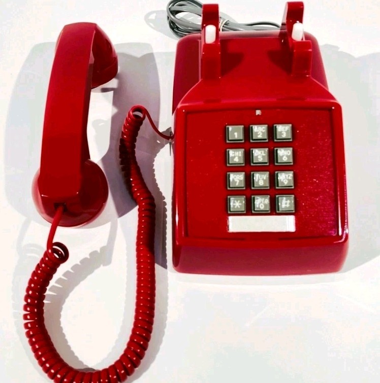 Cortelco Red Analog Desk Landline Telephone Retro ITT-2500-V-RD New