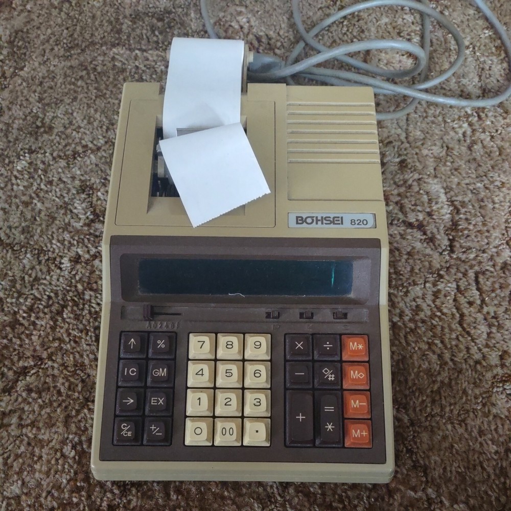 Vintage Bohsei 820 Electronic Calculator Desktop Memory Printer – PRE-OWNED.