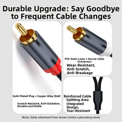 3.5mm Stereo Jack to 2 x RCA Twin PHONO Audio Cable Aux Lead 1m 1.5m 2m 3m 5m