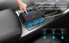 7-in-1 Car Cigarette Lighter Socket 3-USB Charger Splitter Outlet Power Adapter