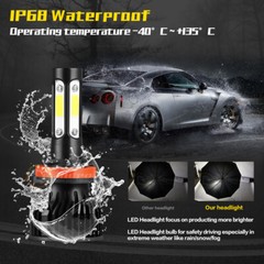 Pair 4-Sides H11 LED Headlight High or Low Beam Bulbs 1800W 216000LM 6000K White