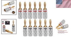Professional Audio Connection – 12-Pack 24K Gold Banana Plugs for Home Theater