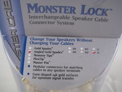 Monster Lock Angled Spades Speaker Cable Size XL z2 bi-wire biwire Z Extra Large