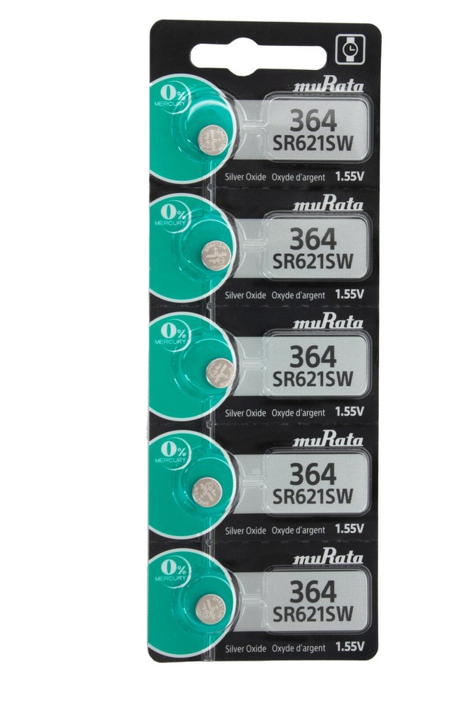 Box of 100 Murata 364 Formerly Sony(SR621SW) Silver Oxide Watch Battery* EXP4/27