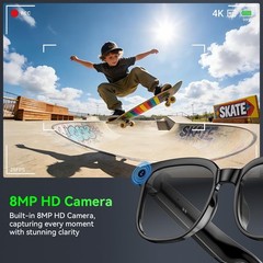 Recording Glasses Camera 4K HD Video Glasses Video Recording for Sports Driving