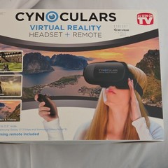 Cynoculars Smartphone VR Headset w/ Remote, 360° Viewing, 6.0in, 96° FOV