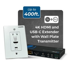 4K Wall Plate HDMI Extender over CAT 6/7upto 400 feet with HDBaseT(UHD-WPE400R-)