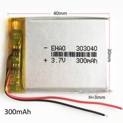 10 PCS 300mAh 303040 3.7V Li-po Polymer Rechargeable Battery For Mp3 Camera GPS
