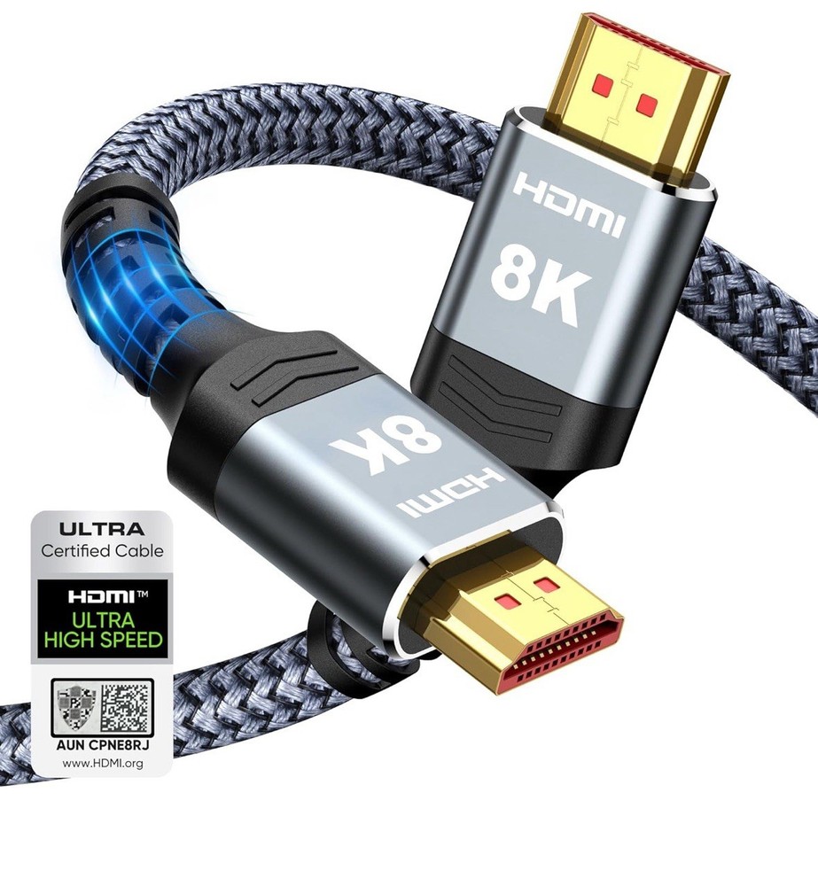 Highwings 8K 10K 4K HDMI Cable 48Gbps 6.6FT/2M, Certified Ultra High Speed HDMI