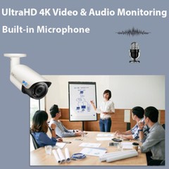 8MP 2160p Ultra HD 4K IP 4X Optical Motorized Zoom Bullet PoE Security Camera