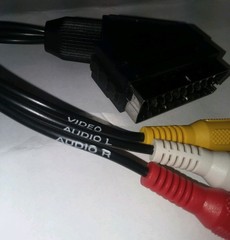 SCART male to 3 RCA Composite Audio Video female 8″ long adapter, 21Pin to 3 RCA