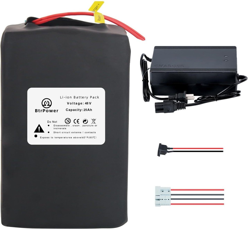 Ebike Battery 48V 25Ah Li-lon Lithium Batteries for 1000W Electric Scooter Motor