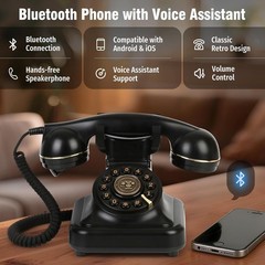 Bluetooth Retro Phone with Voice Assistant Compatible with Android & iOS – NEW