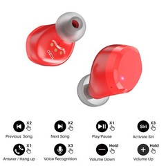 TOZO T12 Wireless Earbuds In Ear Stereo Headphones IPX8 Waterproof Red