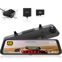 WOLFBOX 4K12” Free SD Dual Mirror Dash Dash Cam Parking Monitoring Cameras