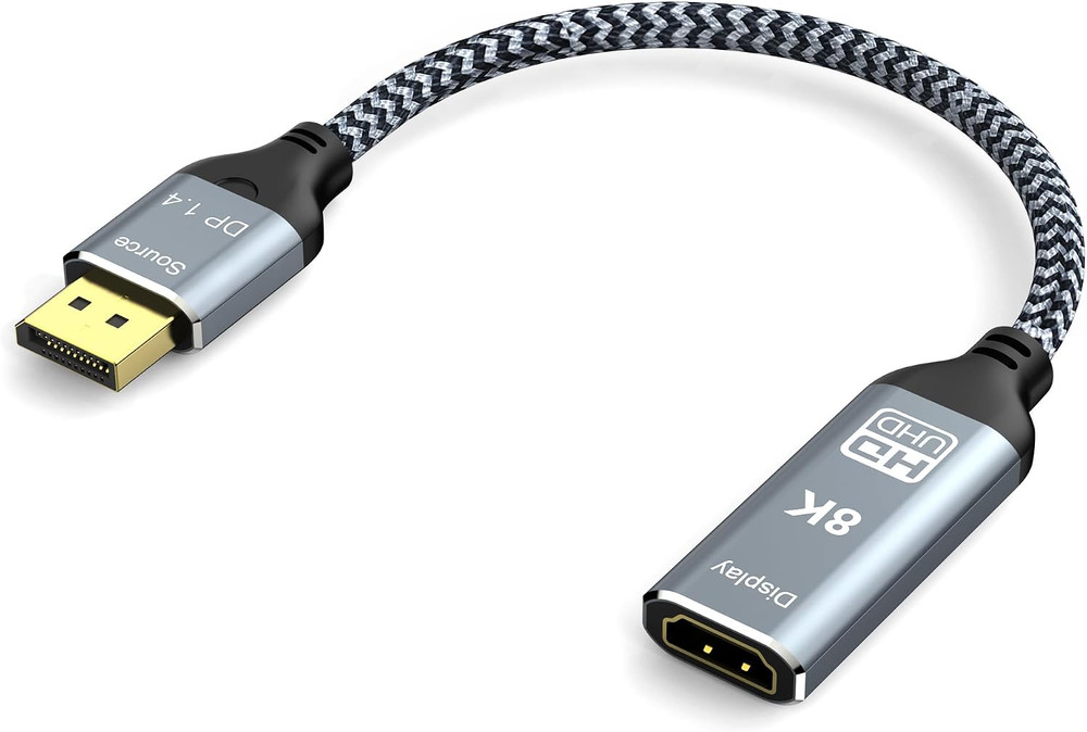8K Displayport 1.4 to HDMI 2.1 Adapter 8K 60Hz / 4K 120Hz Unidirectional DP