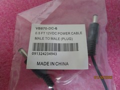 Qty (30) 0.5ft 6in 12VDC 12V Power Cable Male to Male Plug VB870-DC-6