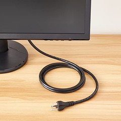 Amazon Basics PC Power Cord, 6 feet, AC Cord for Monitor, 6 Feet, Black