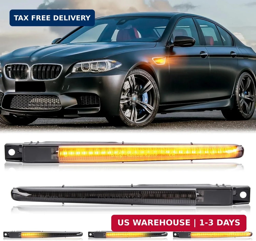 Led Signal Marker Light Smoke for BMW F10 M5 FV91 FV92 FV93 2010-2016, Pack of 2