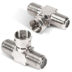 2 Pack Coaxial Cable Splitter, TV Splitter 2 in 1 Out F Type RG6 Male to DualF
