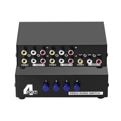 4-Port RCA Composite Video Audio AV Switch Selector Switcher Splitter Box 4-Wayp