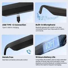 AI Smart Sunglasses Bluetooth Open-Ear Polarized Sport Men 4K HD Anti-blue Light