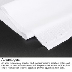 White Speaker Mesh Grill Stereo Fabric Dustproof 50cm x 150cm 20″ x 59″