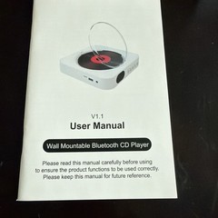 Portable Wall Mountable Bluetooth CD Player w/Remote Control, White KC-909