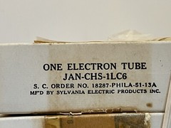 One Tested NOS Vintage JAN CHS 1LC6 Vacuum Tube Tests Good One Tube Only