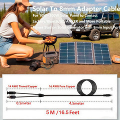 8mm to Solar Panel Extension Cable 16.5FT for Jackery/Anker/EBL/BLUETTI