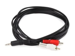 Monoprice 6ft 3.5mm (1/8″) Male Stereo TRS Plug to 2 RCA Male Plug Cable – Black