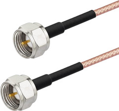 TV Coax Cable, 6 inches Slim Coax 75 Ohm RG179 with F-Type Connectors for TV, Sa