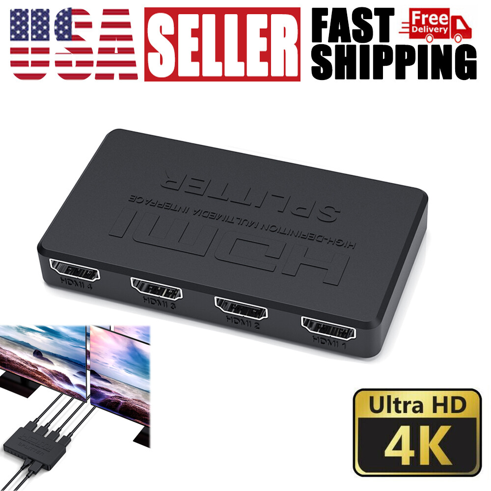 4K HDMI 1080P 2.0 Cable Repeater Mirror Splitter Amplifier HUB Box 3D 1 In 4 Out