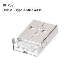 10PCS USB 2.0 Type A Male Socket Connector Jack Port, 4Pin DIP 90 Degree, Rep…